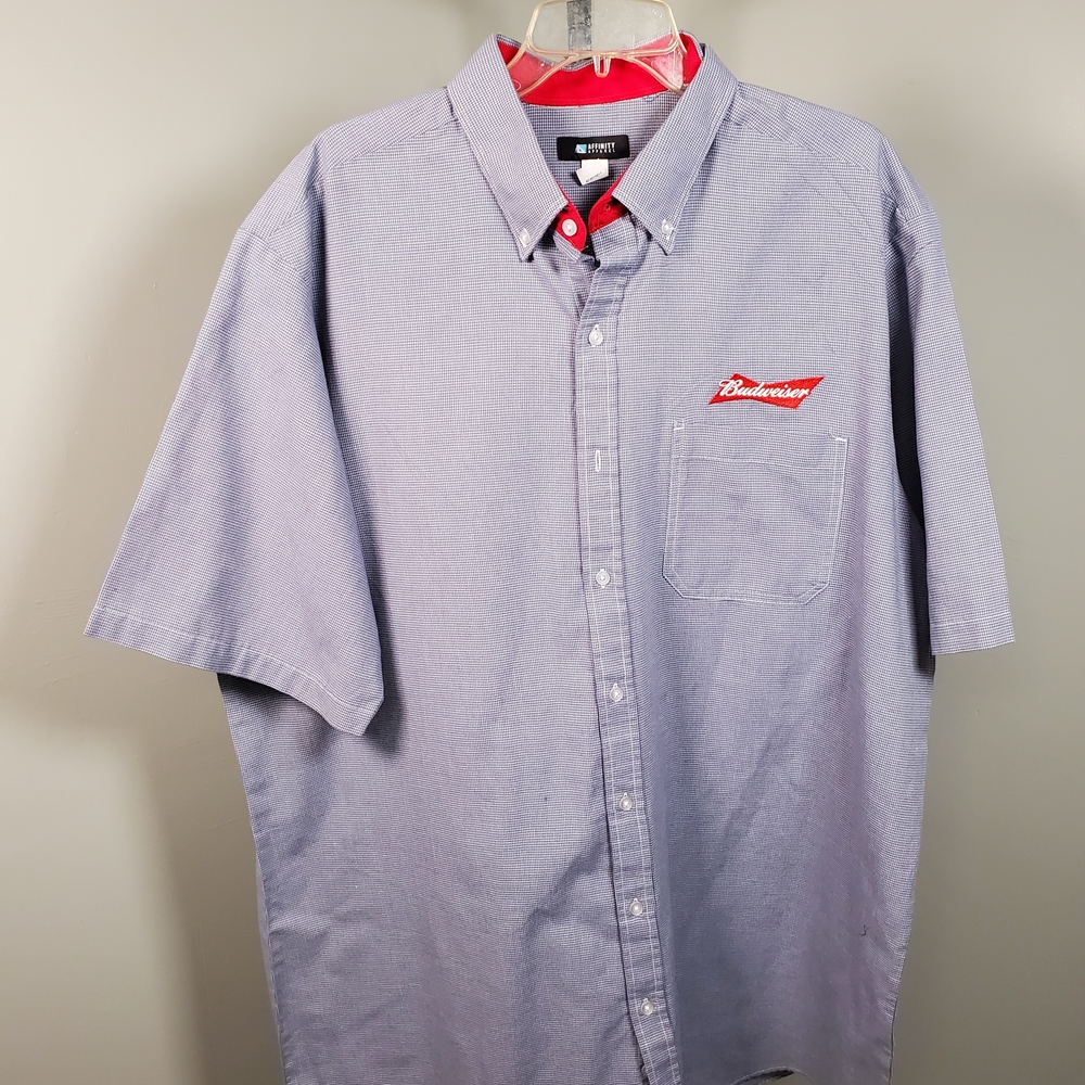Finity Blue Button Down Shirt with Red Details